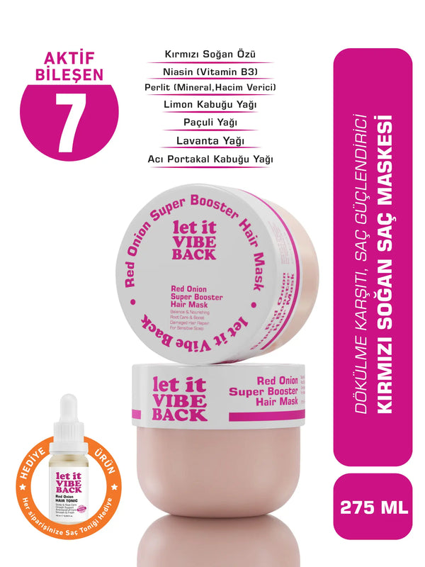 let it VIBE BACK Kırmızı Soğan Özlü Saç Maskesi – 275 ml | Yıpranmış Saç Derisi ve Saçlara Yönelik Yoğun Bakım