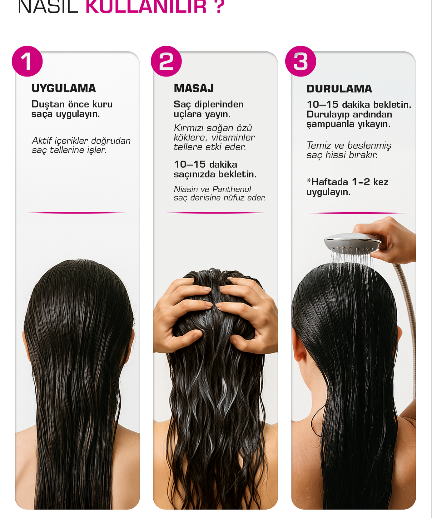 let it VIBE BACK Kırmızı Soğan Özlü Dökülme Karşıtı Saç Bakım Seti 3’lü – Şampuan 400 ml+Maske 275 ml+Serum 100 ml