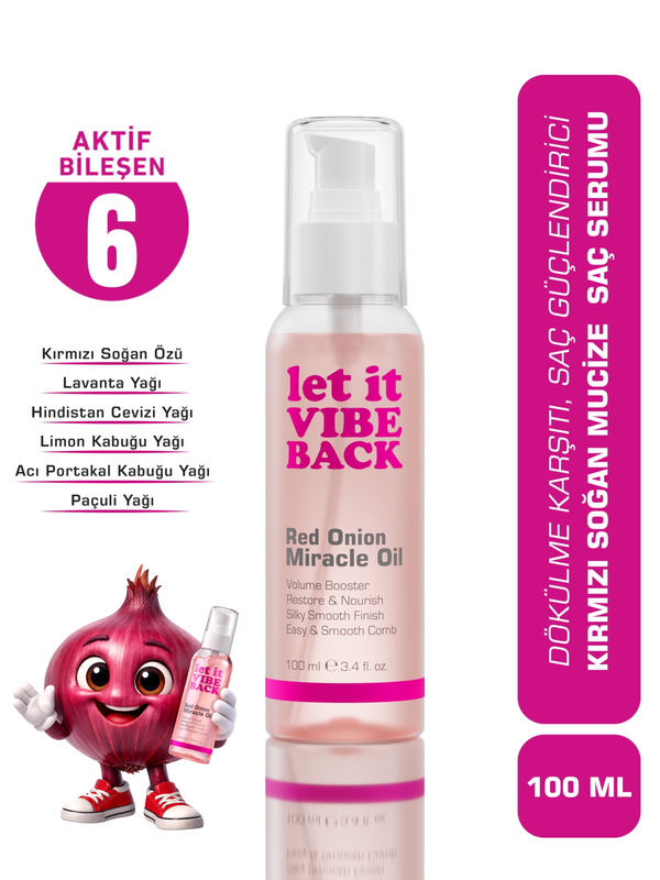 let it VIBE BACK Kırmızı Soğan Özlü Saç Serumu 100 ml - Dökülen ve Yıpranmış Saçlar İçin Onarıcı Bakım Yağı